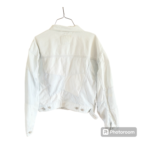 RARE Vintage Levi's Quilted Patchwork Bleached Light Wash Denim Trucker Jacket - Picture 2 of 9